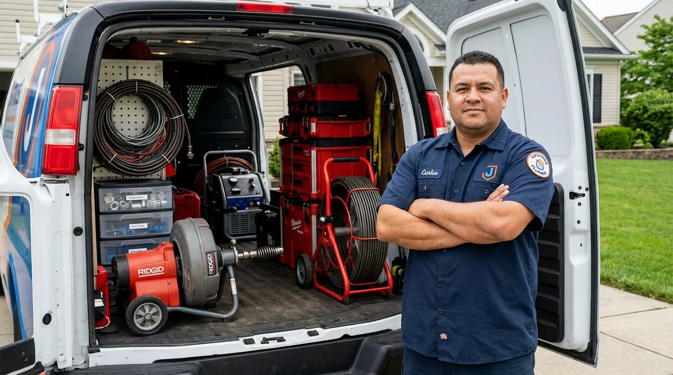 Professional drain cleaning equipment and Johns Plumbing LLC plumber in Napavine