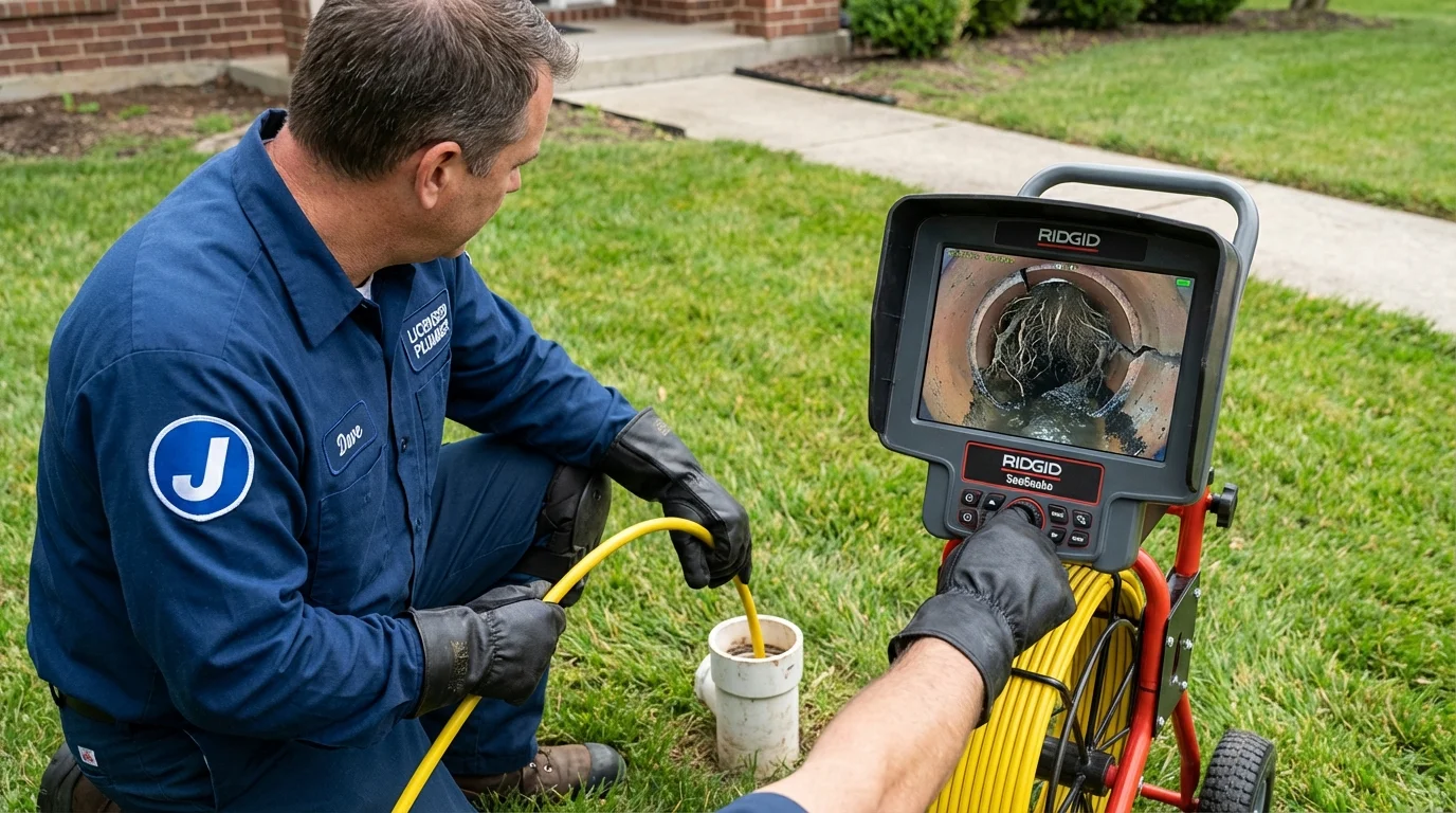Sewer camera inspection being performed by Johns Plumbing LLC in Napavine